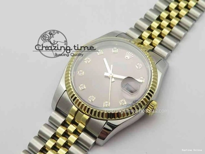 0410 DateJust 116234 SS YG BP Best Edition Gray Dial Diam Markers On SS YG Bracelet SA ZipUp 3745